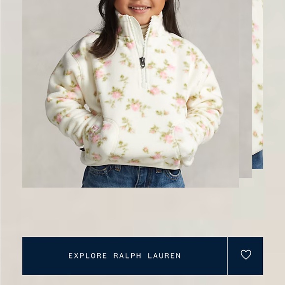 Ralph Lauren Floral Fleece Quarter-Zip Pullover size 5T - Picture 4 of 5